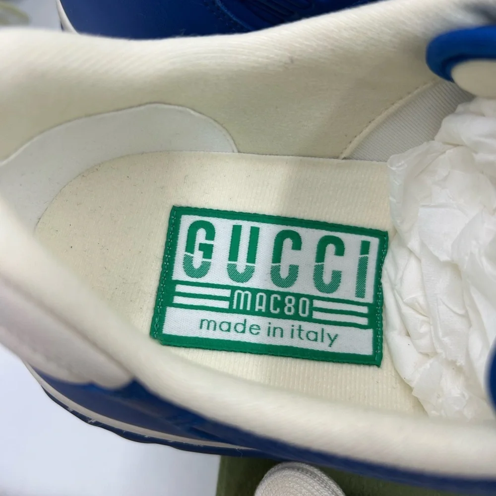 Men's Gucci Mac 80 low top sneakers size 8.5 fits 9.5 US made in Italy